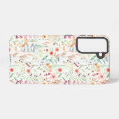 パステルフラワーガーデンパターン SAMSUNG GALAXYケース (裏面横)