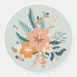 パステルフラワークラシックズ丸ステッカー ラウンドシール