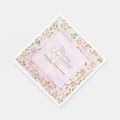 パステルフラワークリスマス紙ナプキンス スタンダードランチョンナプキン (角)
