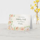 パステルフラワーズいとこ誕生日カード カード (黄色い花)