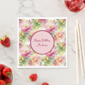 パステルフラワーズアルコールインクイラストレーションカスタマイズ スタンダードランチョンナプキン (インサイチュ)