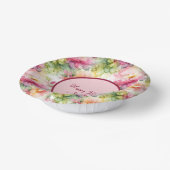 パステルフラワーズアルコールインクイラストレーションカスタマイズ ペーパーボウル (傾斜あり)