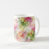 パステルフラワーズアルコールインクイラストレーション コーヒーマグカップ (正面右)