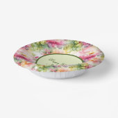 パステルフラワーズアルコールインクイラストレーション ペーパーボウル (傾斜あり)