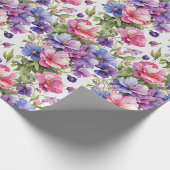 パステルフラワーズイラストレーションv2 |折り返し紙 ラッピングペーパー (角)