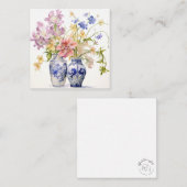 パステルフラワーズインデルフトヴァーズフラットノートカード ノートカード (正面/裏面)