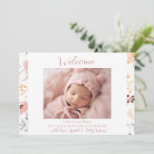 パステルフラワーズウェルカムベビーガール誕生 案内状 (スタンド正面)