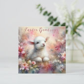 パステルフラワーズウォーターカラーラムイースター シーズンカード (スタンド正面)