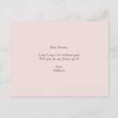 パステルフラワーズグリッターは私のフラワーガール インビテーションポストカード (裏面)