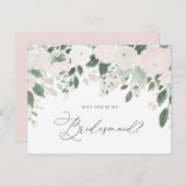 パステルフラワーズグリッターは私の花嫁になる インビテーションポストカード (正面/裏面)