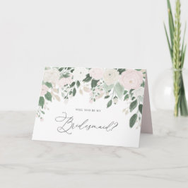 パステルフラワーズグリッターは私の花嫁になる カード