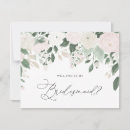 パステルフラワーズグリッターは私の花嫁になる 招待状