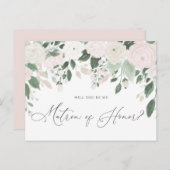 パステルフラワーズグリッターマトロン・オブ・オナー提案 インビテーションポストカード (正面/裏面)