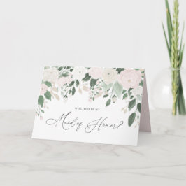 パステルフラワーズグリッターメイド・オブ・オーナー（花嫁付き添い人）提案 カード