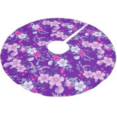 パステルフラワーズフローラプリントオンエレガントパープル ブラッシュドポリエステルツリースカート (アングル)