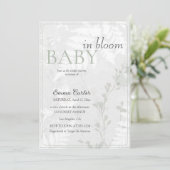 パステルフラワーズフローラプリントベビーイン開花 招待状 (スタンド正面)