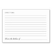 パステルフラワーズブライダルシャワーレシピカード テーブルナンバー (裏面)