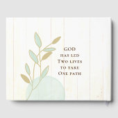 パステルフラワーズブルーピンク金ゴールド水彩 ゲストブック (裏面)