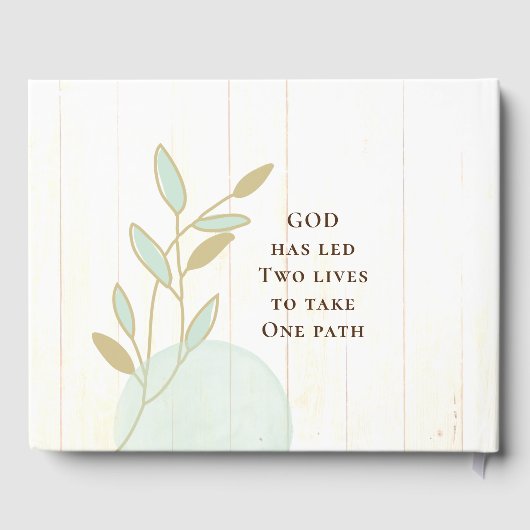 パステルフラワーズブルーピンク金ゴールド水彩 ゲストブック (裏面)