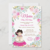 パステルフラワーズミスXVアノス誕生日招待状 招待状 (正面)