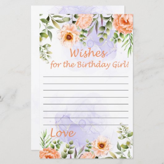 パステルフラワーズ誕生日の女の子を願う (正面/裏面)