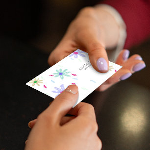 パステルフラワーズ  モノグシンプルラム名 名刺