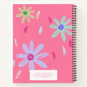パステルフラワーズ |名前モノグラム |ピンクレシピ ノートブック (裏面)
