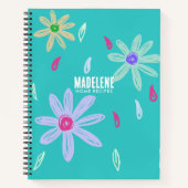 パステルフラワーズ |名前モノグラム | Toscaレシピ ノートブック (正面)