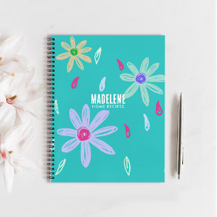 パステルフラワーズ  名前モノグラム   Toscaレシピ ノートブック