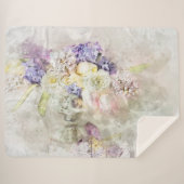 *~*パステルフラワーズAR26クラシックロマンチモダンック シェルパブランケット (正面(横))