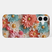 パステルフラワーデザイン iPhoneケース (裏面横)