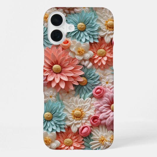 パステルフラワーデザイン iPhoneケース (裏面)