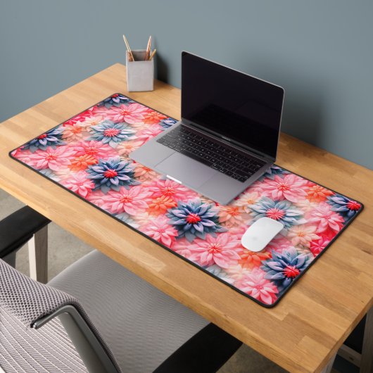 パステルフラワーパターン デスクマット (オフィス2)