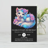 パステルフラワーパップの誕生日 招待状 (スタンド正面)