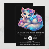 パステルフラワーパップの誕生日 招待状 (正面/裏面)
