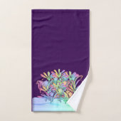 パステルフラワーパープル バスタオルセット (ハンドタオル)