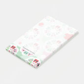 パステルフラワーフクロウの背景パターン ポストイット (アングル)