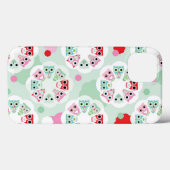 パステルフラワーフクロウ背景模様 Case-Mate iPhoneケース (裏面 (横))