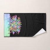 パステルフラワーブラック バスタオルセット (ハンドタオル)