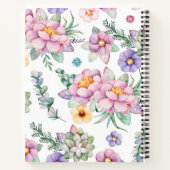 パステルフラワーユニコーンパーソナライズされた名 ノートブック (裏面)