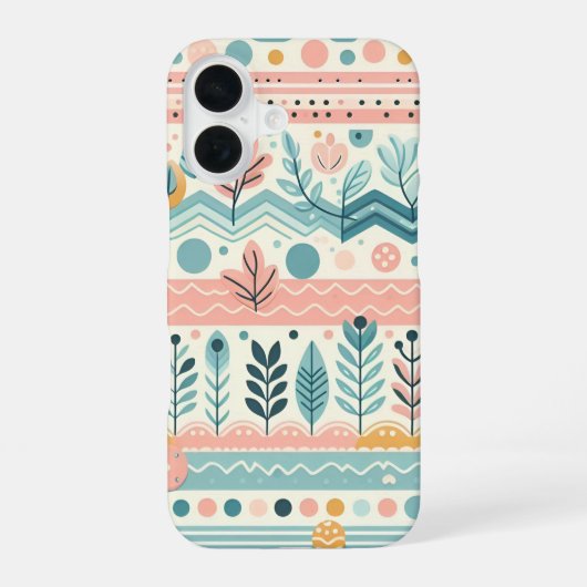 パステルフラワー携帯ケース iPhone 16ケース (裏面)