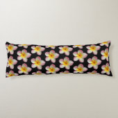 パステルフランギパニプルメリアフラワーズオンブラック ボディピロー (裏面)