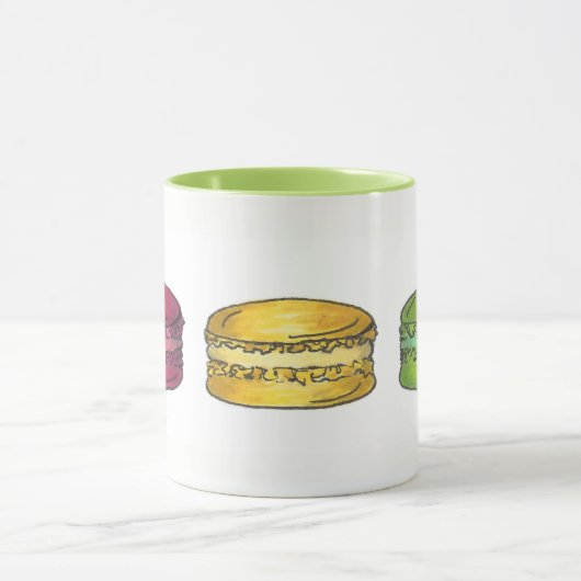 パステルフランスのベーカリーマカロンクッキーペストリーベーキング マグカップ (中央)