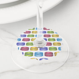 パステルフランスのベーカリーマカロンクッキーペストリー ワイングラスタグ