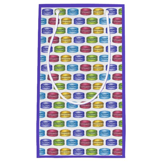 パステルフランスのマカロンクッキーベーカリーパストリーショップ スモールペーパーバッグ (正面)