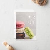 パステルフランスのヴィンテージカラーのマカロン ノートカード (正面/裏面インサイチュ)
