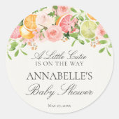 パステルフルーツフラワーベイビーシャワーフェイバー ラウンドシール (正面)