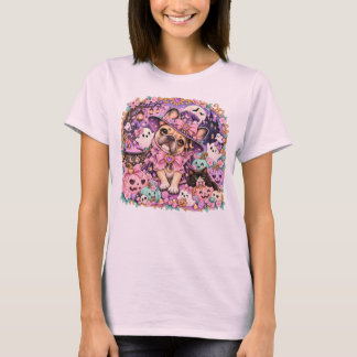 パステルフレンチウィッチ かわいいハロウィン Tシャツ