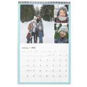 パステルフレーム月刊写真コラージファミリー写真 カレンダー (1月 2026)