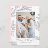 パステルフロステッド松のメリー針&明るい写真 シーズンカード (正面/裏面)